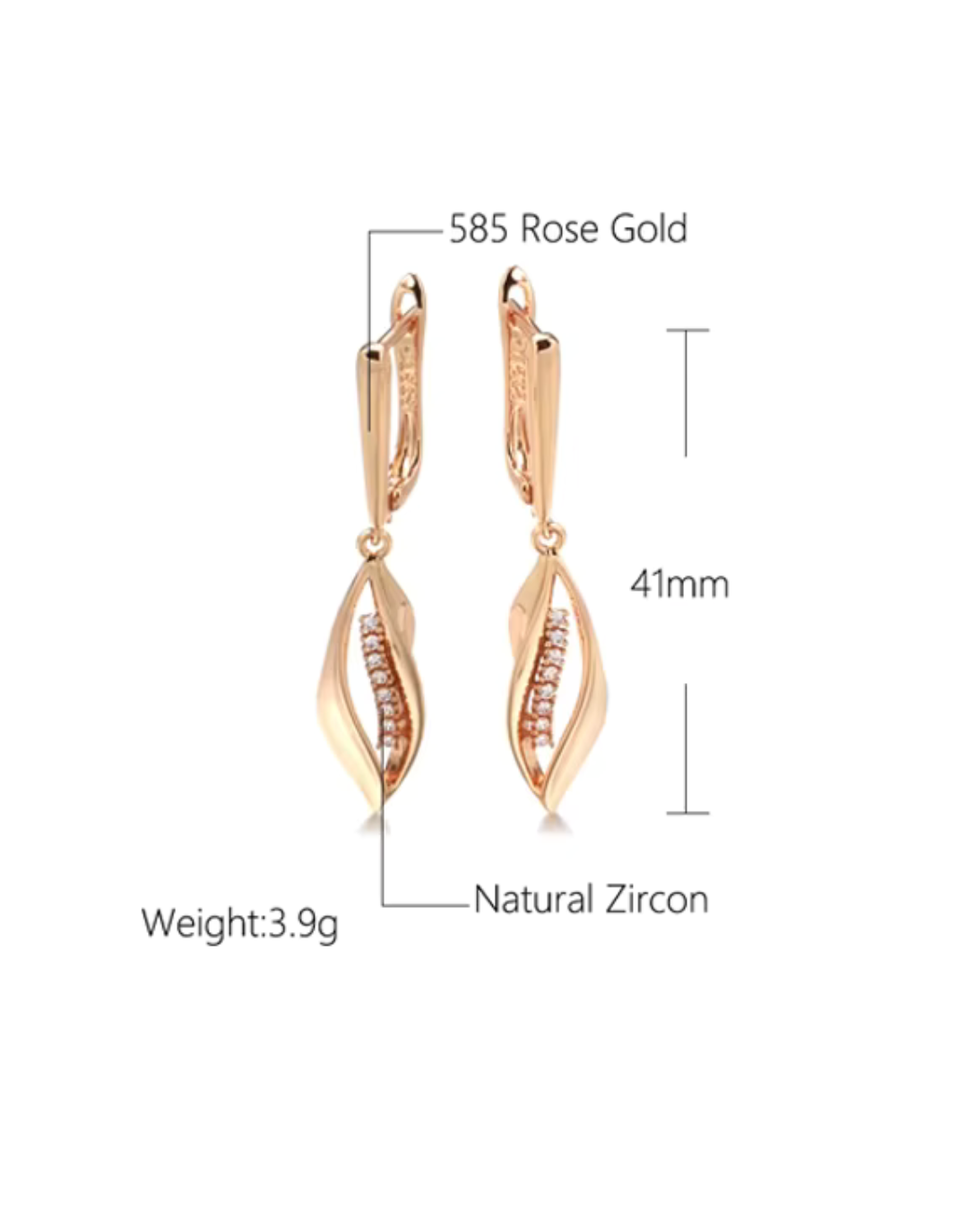 Blatt-Set 585 Roségold