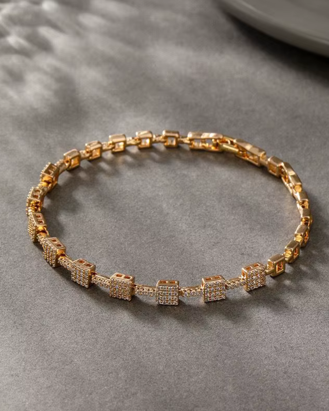 Sparkling Rectangle Bracelet 18K Roségold