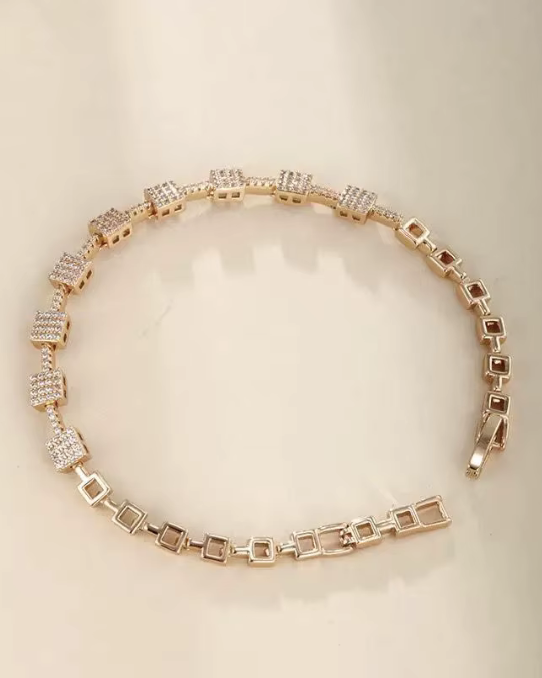 Sparkling Rectangle Bracelet 18K Roségold