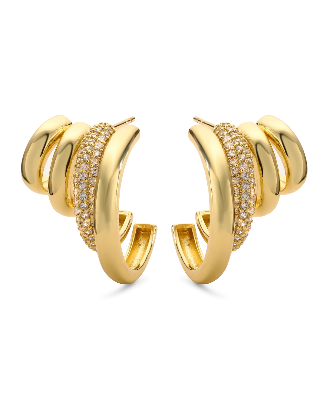 Golden Swirl Hoops