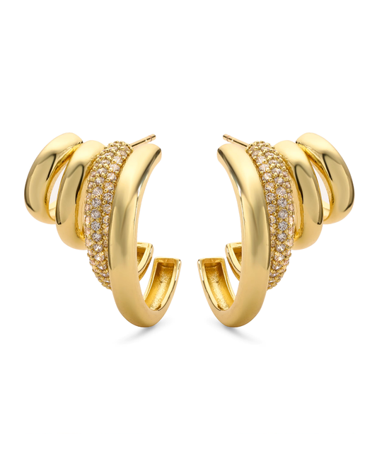 Golden Swirl Hoops