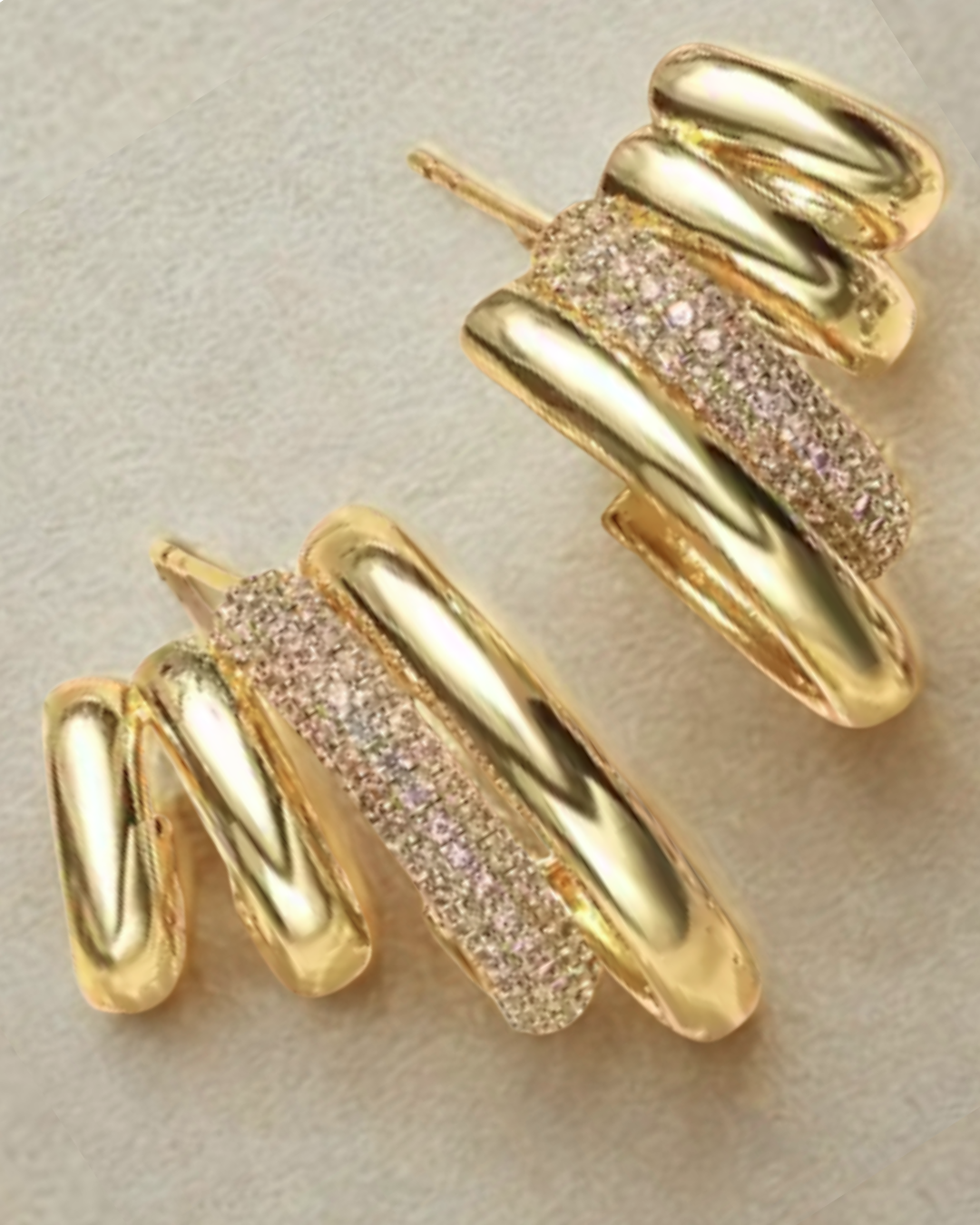Golden Swirl Hoops