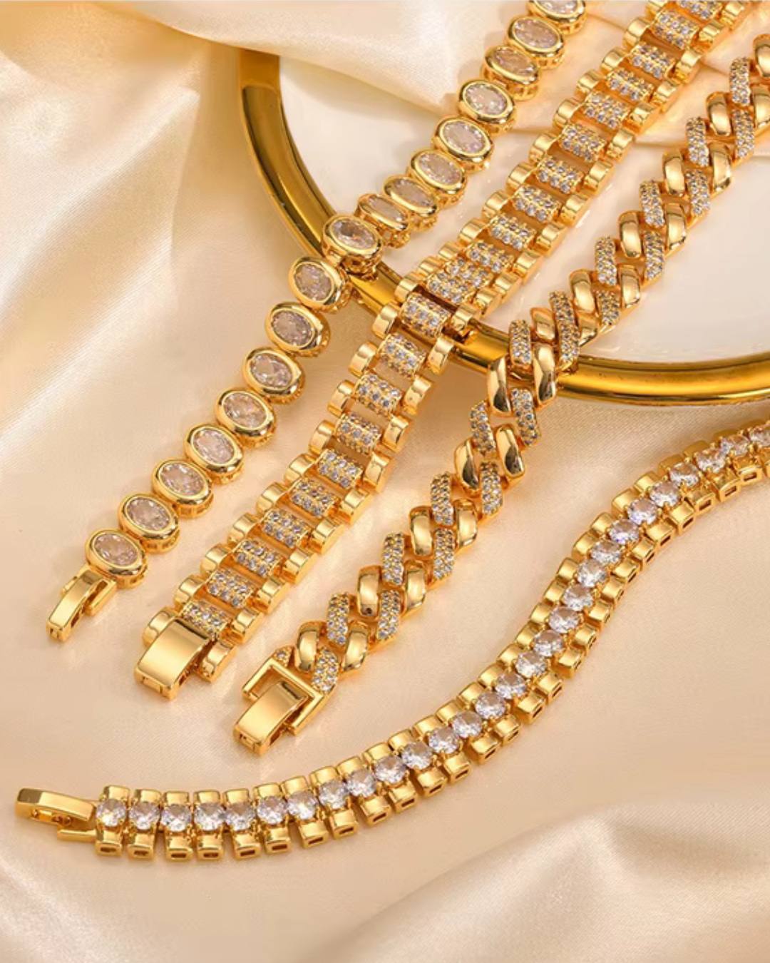 Crystal Stacking Luxe Set 18K Gold